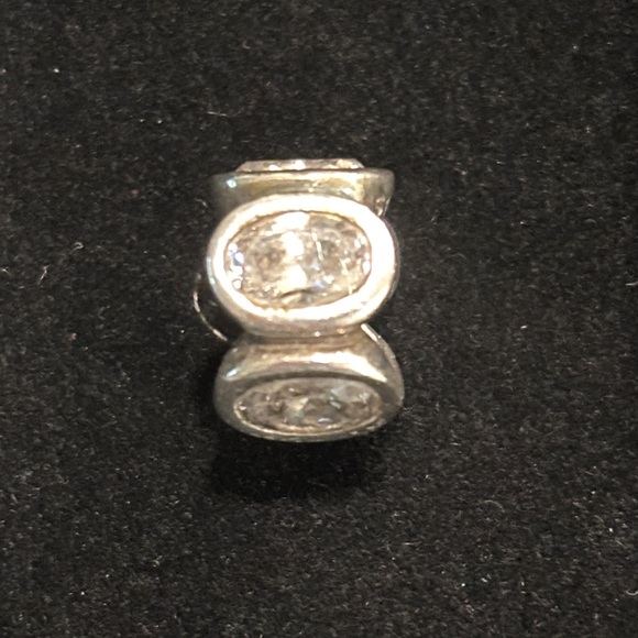 Pandora 925 Silver Charm With Clear Crystal Accents - Picture 5 of 5